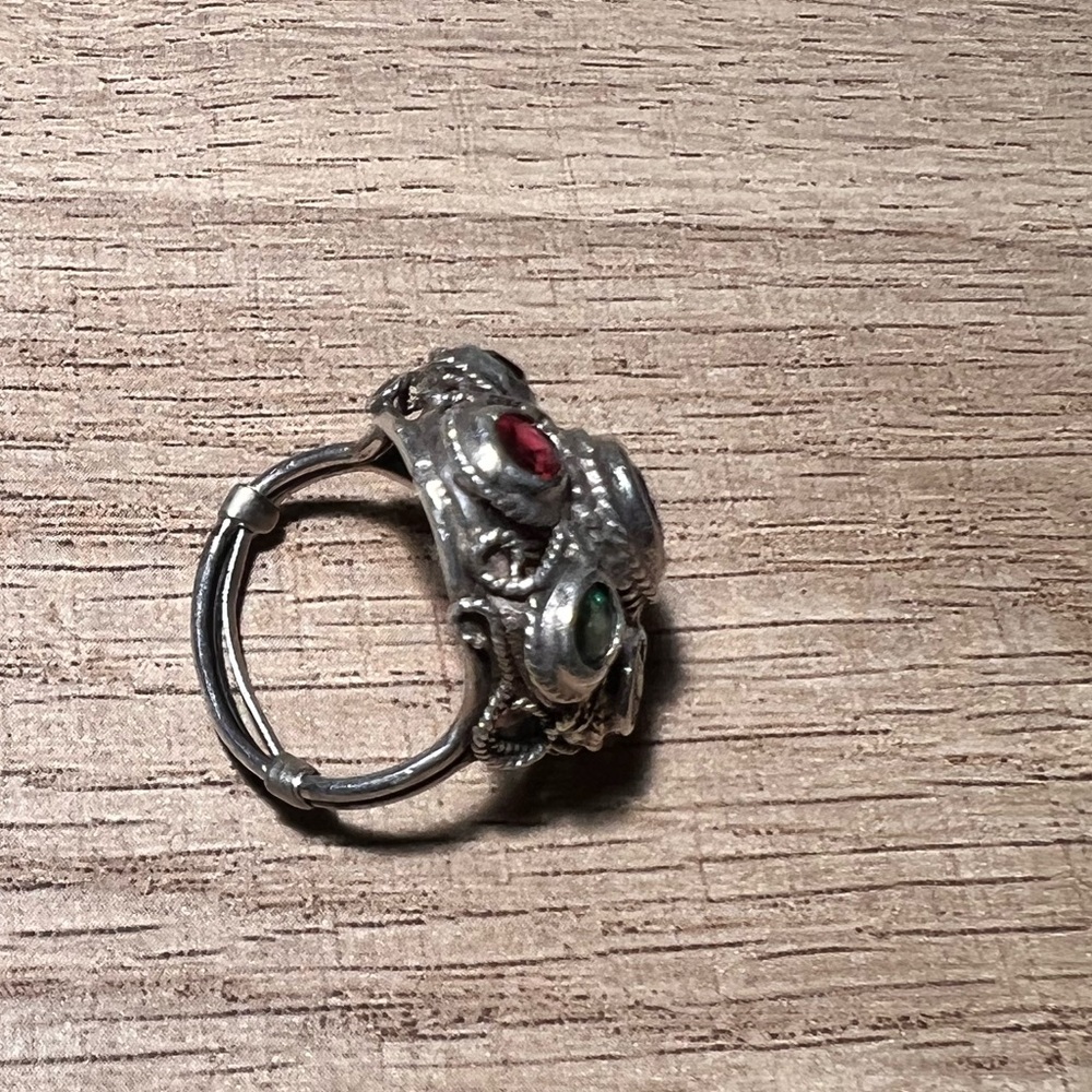 Multi-Stone Emerald Ruby Sapphire Topaz Marcasite… - image 5